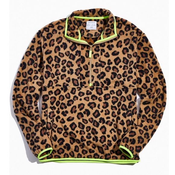 uo patterned polar fleece hoodie sweatshirt